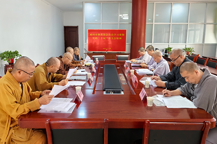咸阳市佛教协会传达学习贯彻党的二十届三中全会精神(图1)