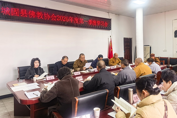 城固县佛教协会召开2026年度第一季度学习会(图2)